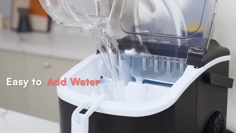 CROWNFUL Ice Maker Countertop with Handle, 9 Cubes in 6 Mins, 12Kg/24H, Self-Cleaning, Portable Small Ice Machine with Scoop and Basket for Home kitchen Office Party